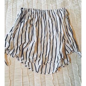 B & W striped off the shoulder top